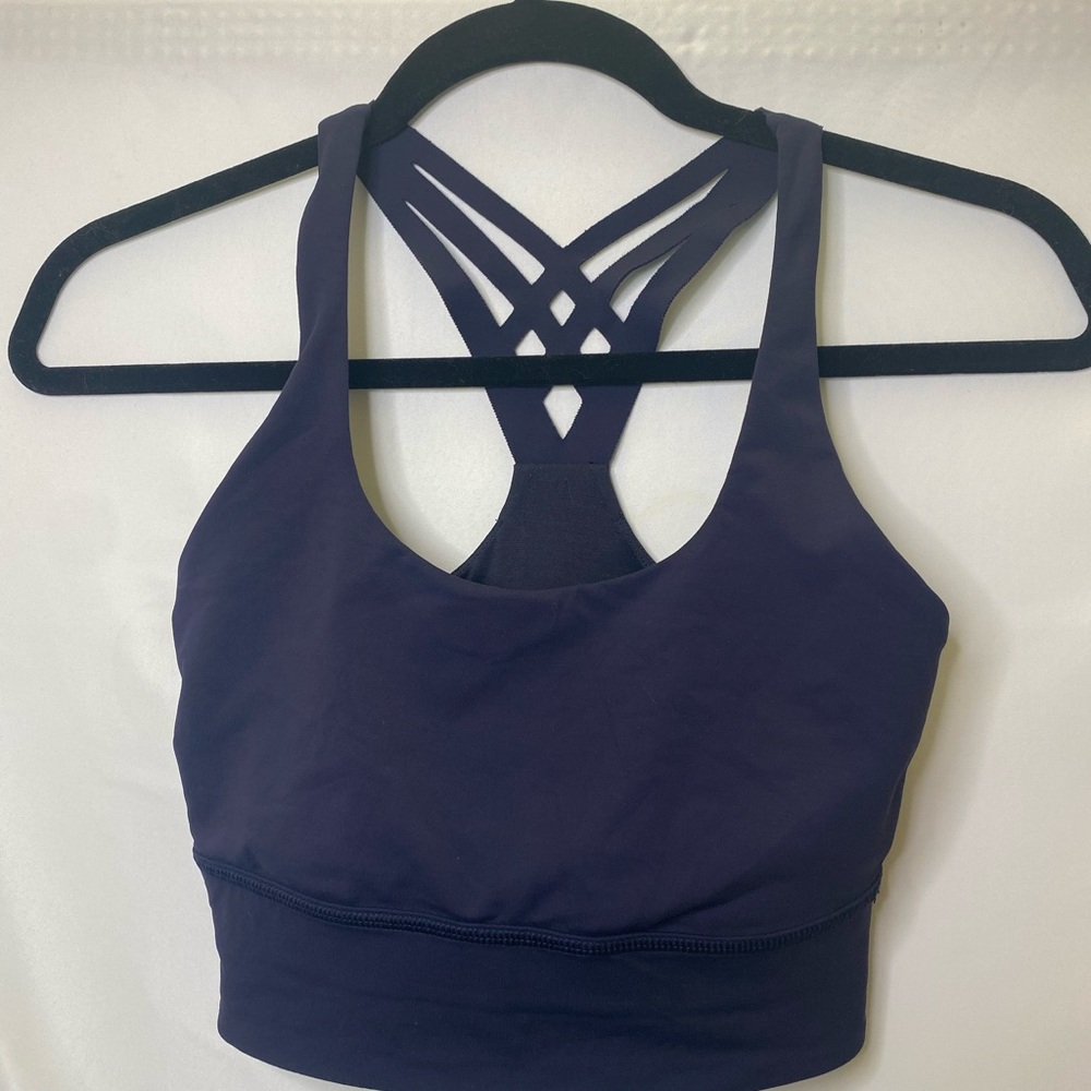 Lululemon Mind Over Miles Sports Bra 4 Navy Blue